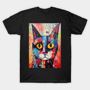 Cute Abstract Cat Face T-Shirt